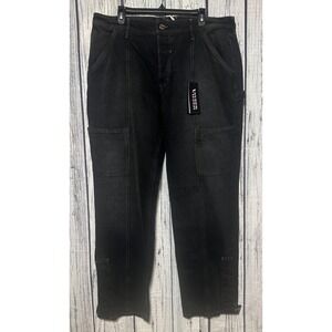 Vayder Carpenter Jeans Bianchi Black Mens‎ Size 38 Button Fly Straight Leg NEW